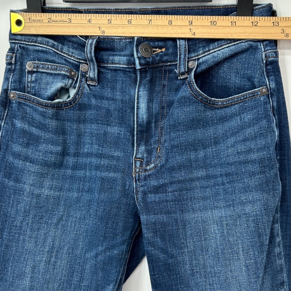Aeropostale Womens High Rise Flare Jeans Dark Wash Blue Size 2 Regular Stretch - Picture 6 of 7